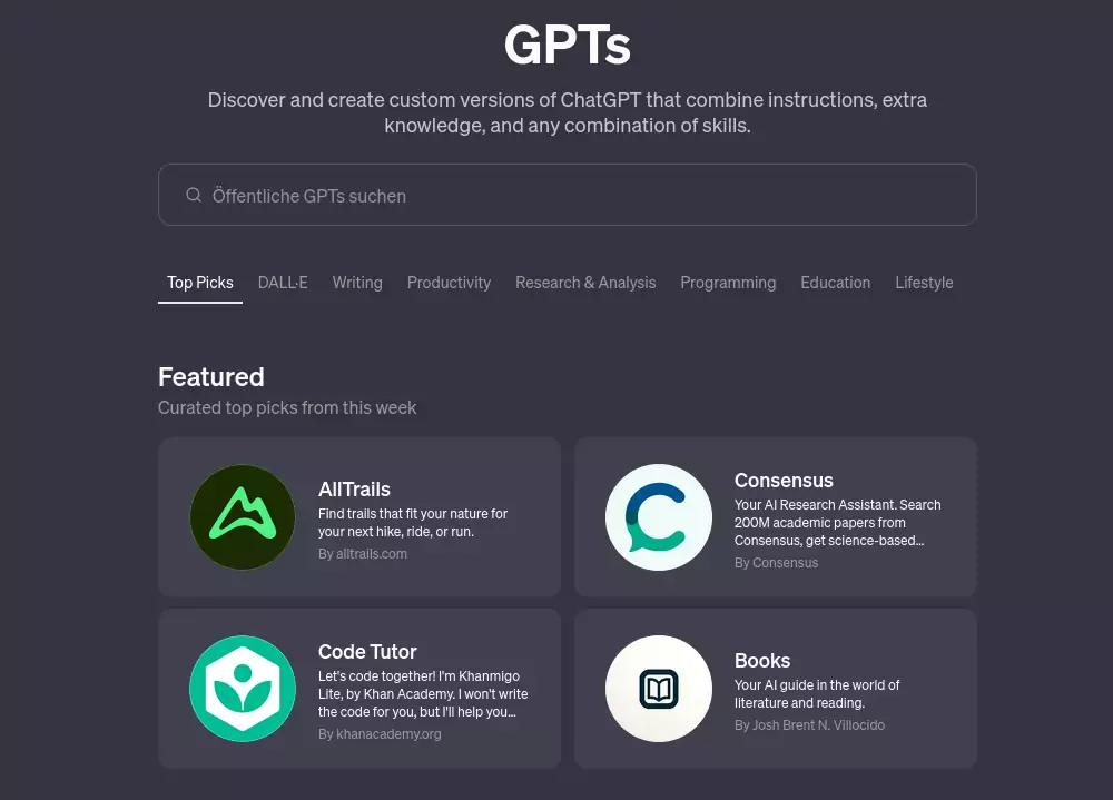 ChatGPT Store - Custom GPT