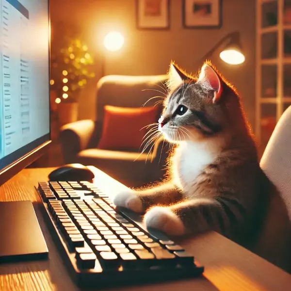 Katze am PC - Bilder erstellen mit ChatGPT